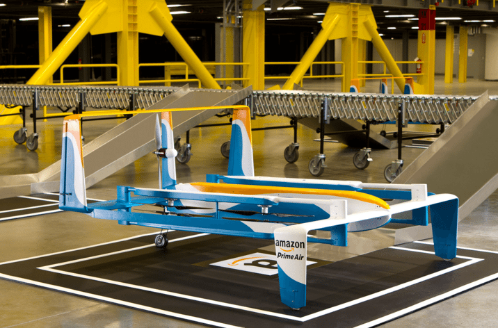 Prime Air: Amazon considered delivery robots but decided drones were a better bet. Source: Amazon