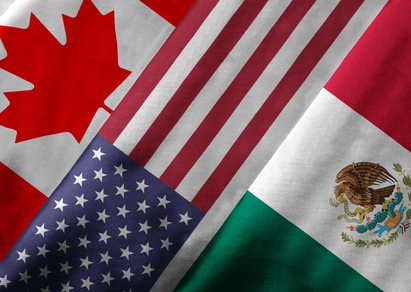 3D Rendering of North American Free Trade Agreement NAFTA Member
